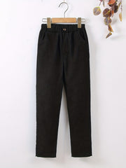 Boys Soft Corduroy Long Pants with Pocket