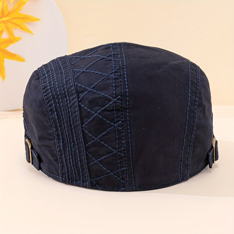 Unisex Beret Washed Cotton Peaked Cap for Spring and Summer