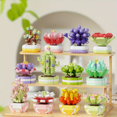Mini Succulent Building Block Ornaments for Holiday Decor