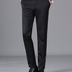 Men's Casual Business Straight Leg Suit Pants with Pockets