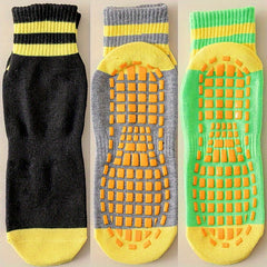 3 Pairs Baby Girl Non Slip Socks Rubber Dot Bottom Cotton Blend