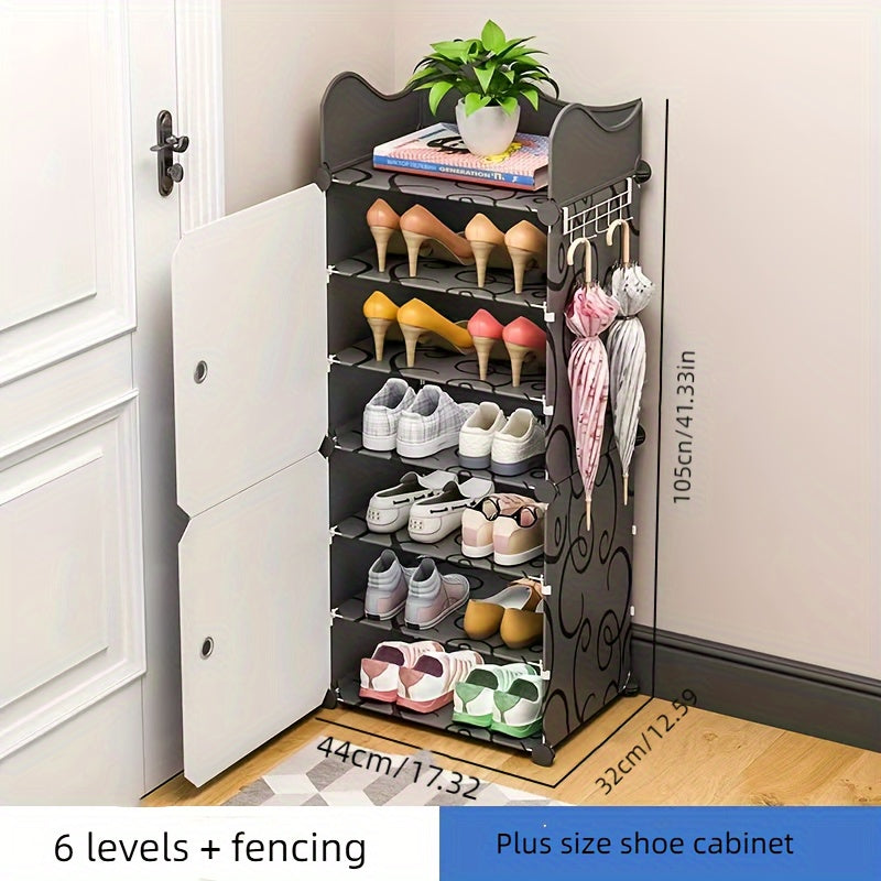 1pc Side Door Shoe Storage Rack Dust Proof Organizer
