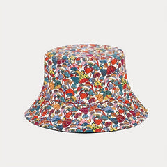 Colorful Mushroom Print Bucket Hat Lightweight Sunscreen Basin Hat