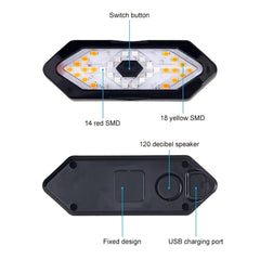 Bike Rear Light 5 Modes Remote Control Signal Horn Bicycle Accessory