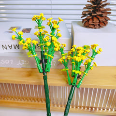 Yellow Oriole Grass Building Block Flowers DIY Assembly Toy
