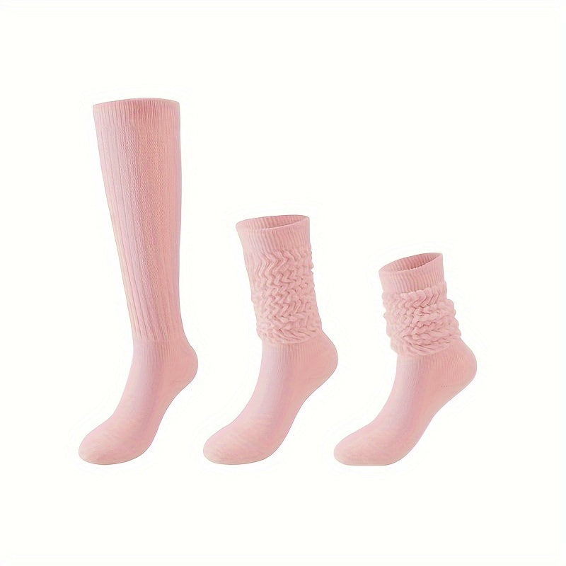 Solid Calf Socks Knee High Stockings Women's Hosiery
