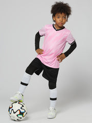 Boys Geometric Pattern Tracksuits Set Football Jersey & Shorts