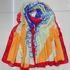 Geometric Print Large Scarf Block Shawl Women Windproof Cape Warm Head Wrap