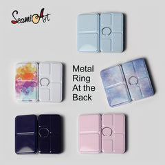 SeamiArt 12 Colors Portable Painting Palette Box for Travel