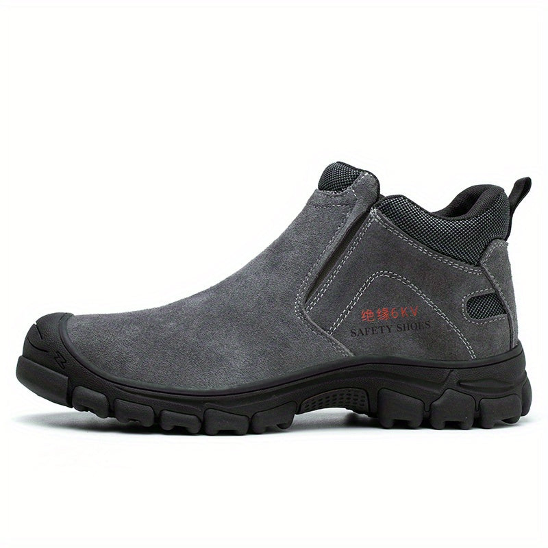 Suede Steel Toe Safety Boots Slip Resistant Insulated Shoes 6KV