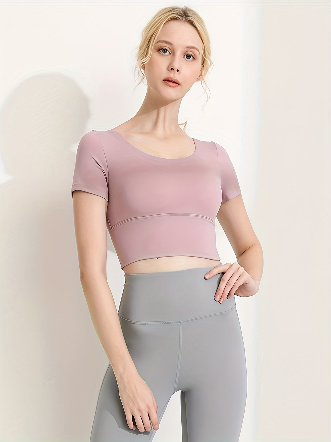 Sporty Round Neck T-Shirt with Criss Cross Straps