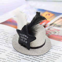DIY Pentagram Feather Beanie Hat Hairpin Headdress