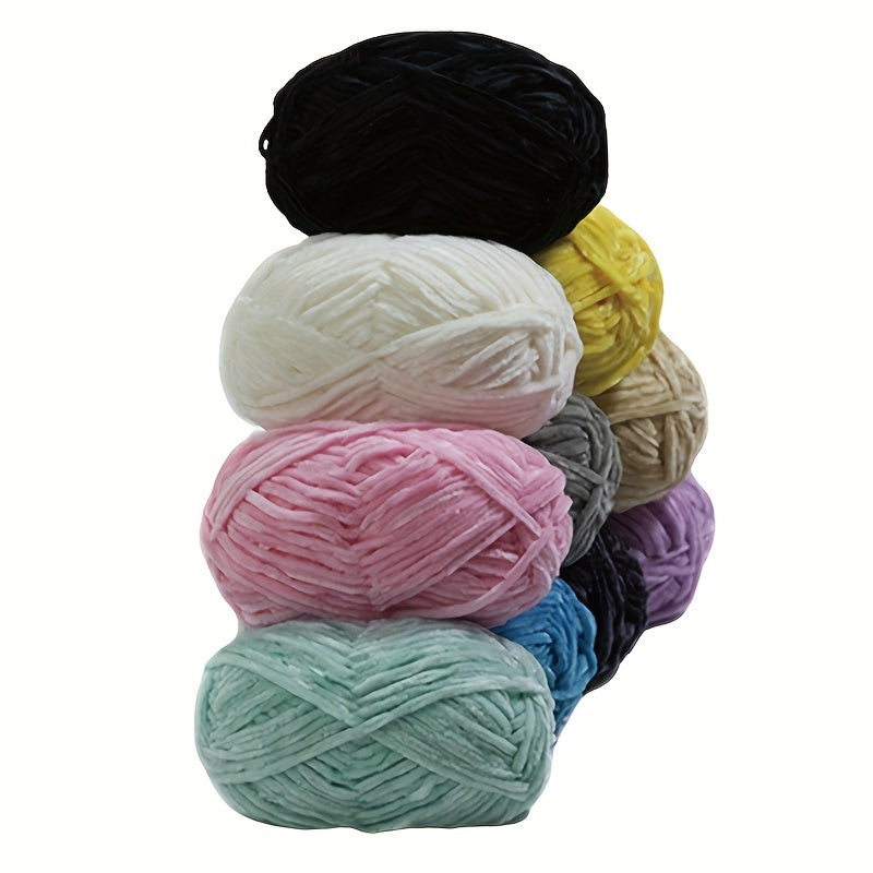 3pcs 50g Chenille Hand Woven Polyester for Hats Bags Dolls Accessories