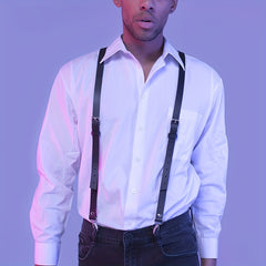 Men's Shoulder Strap Harness Retro Suit Suspender Pants