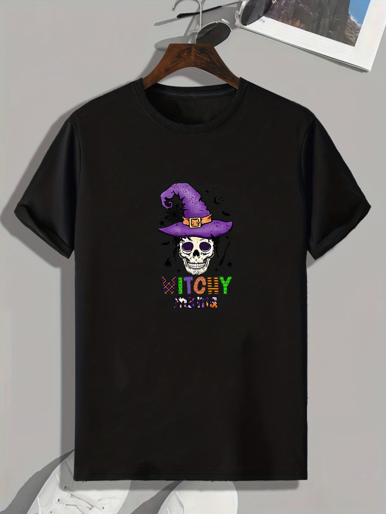 Halloween Witchy Mama Pattern Print Men's Sports T-Shirt