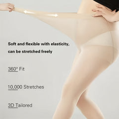 4 Pairs Plus Size Casual Pantyhose Set Women's Plus Semi Sheer Control Top