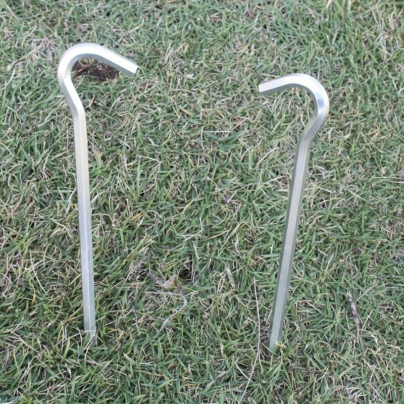 8pcs Aluminum Tent Pegs Hexagonal Ground Nails Camping Accessories