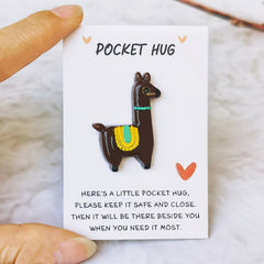 Llama Pocket Hug Card Encouraging Mini Gift Special Birthday Present