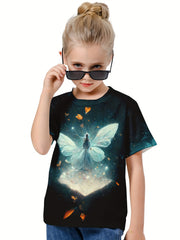 3D Butterfly Fairy Graphic Short Sleeve T Shirt for Girls Boys