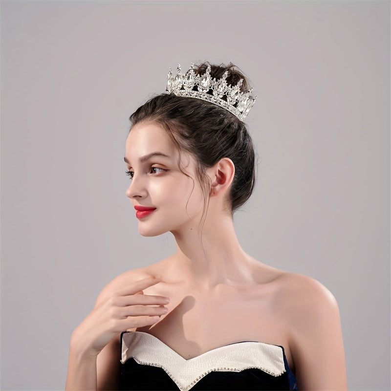 3pcs Crystal Prince Crown Headband Wedding Bridal Hair Jewelry