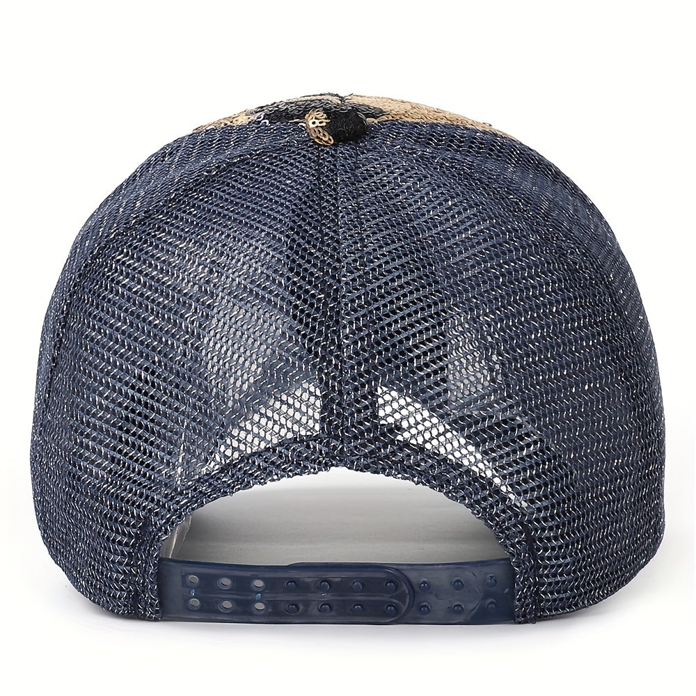 Sequins Maple Leaf Baseball Cap Sparkling Trucker Hat