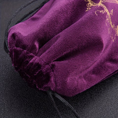 Floral Five pointed Star Velvet Storage Bag Drawstring Pocket