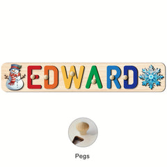 Personalized Wooden Puzzle for Babies - 1st Christmas