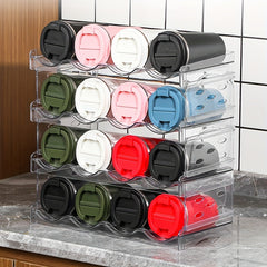 Clear Water Bottle Organizer Stackable Holder Cup Organizer