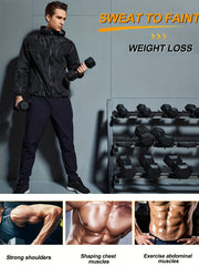 Men's Sweat Sauna Suit Hooded Jacket for Weight Loss
