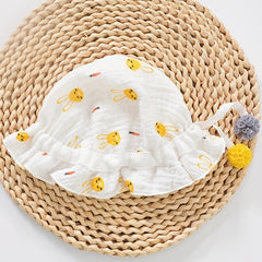 Baby Sunshade Cotton Gauze Fisherman Hat for Spring and Autumn