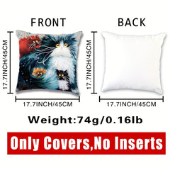 1pc Geometric Kitten Cat Throw Pillow Covers