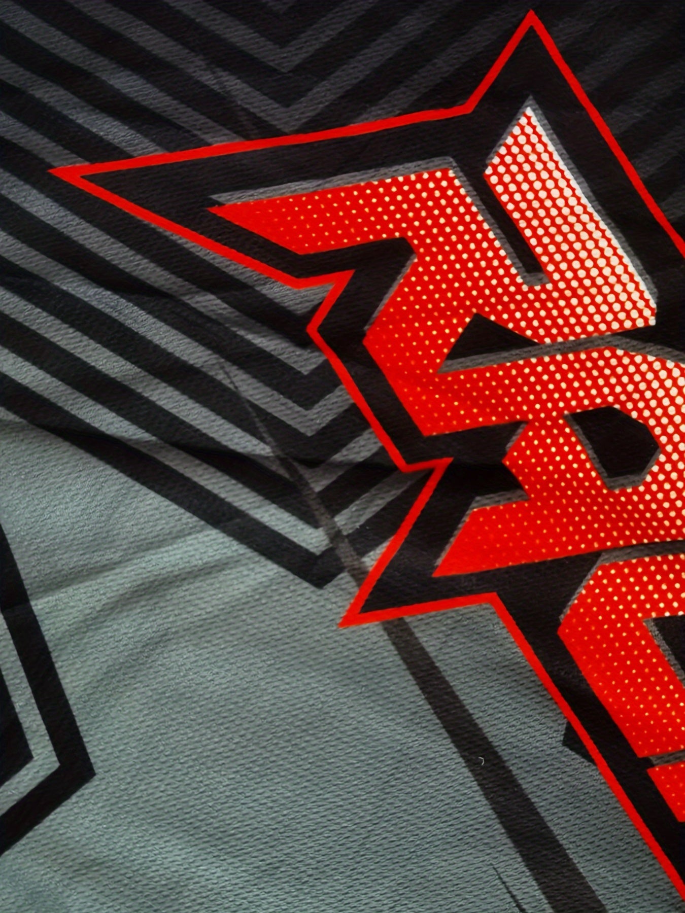 Men's Star & Letter Print Long Sleeve Top for Motorcycling