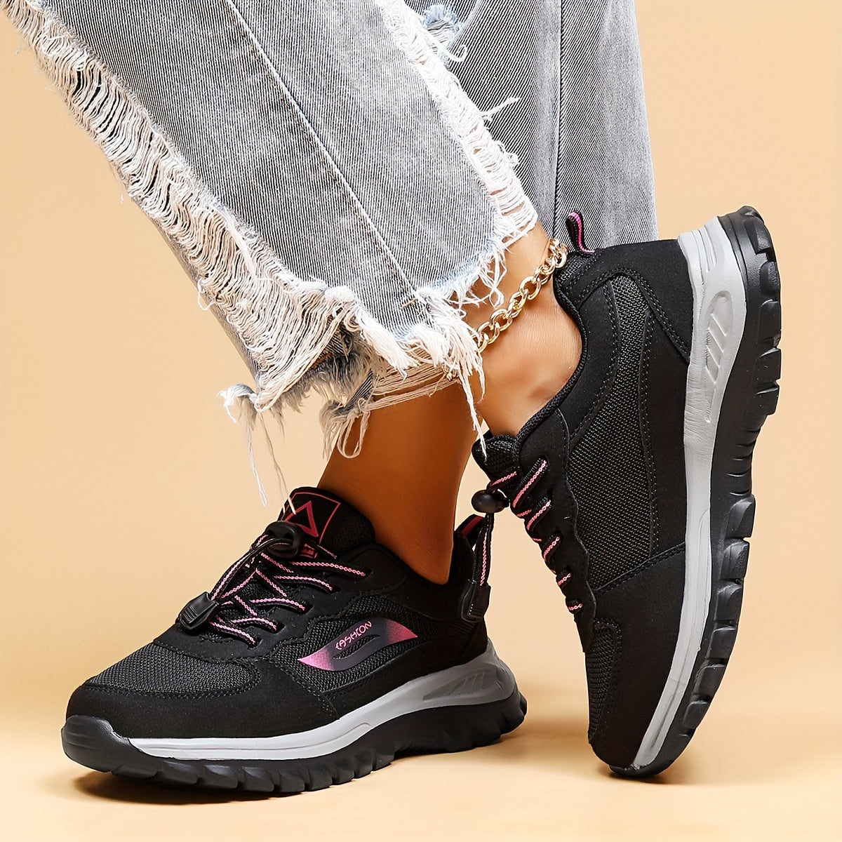Thick Sole Sneakers Lightweight Mesh Running Shoes