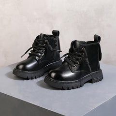 Vintage Solid Boots With Zipper For Girls