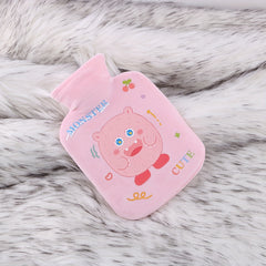 Pink Crystal Velvet Small Hot Water Bag Plush Hand Warmer Gift