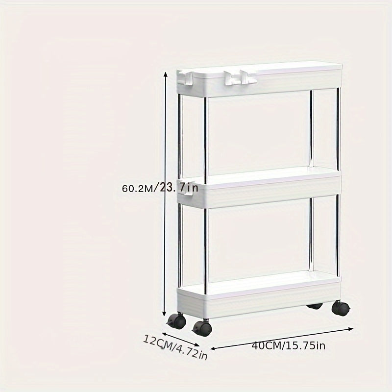 Floor Mounted Mobile Small Cart with 3-4 Layer Shelf