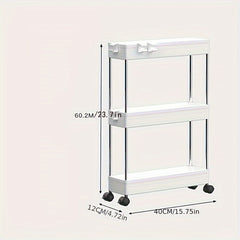 Floor Mounted Mobile Small Cart with 3-4 Layer Shelf