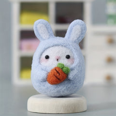 Lovely Bunny Needle Felting Kit for Beginners DIY Wool Felt Animal Materials Set