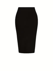 Ruched Split Skirt Bodycon Stretchy Casual Skirt