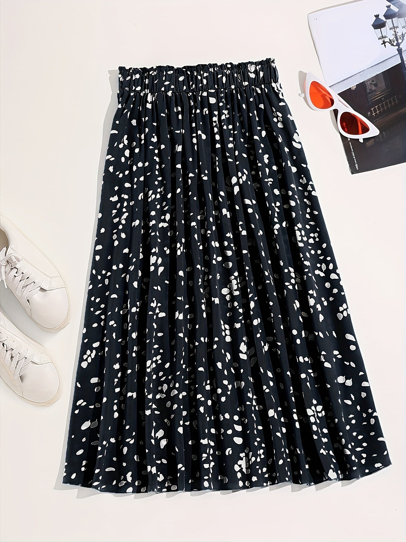 Elastic Waist Pleated Skirt for Women's Spring & Summer