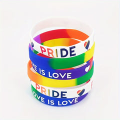 2pcs Rainbow Letter Wrist Band Bracelet