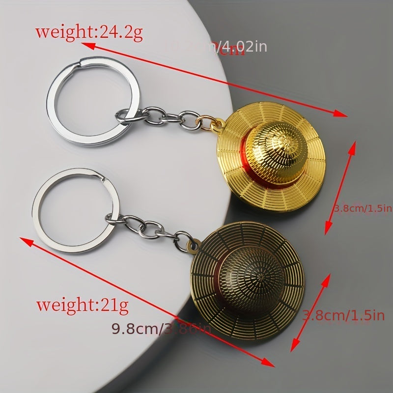 Anime Keychain Cosplay Unisex Keyrings Straw Hat Pendant Alloy Key Chains