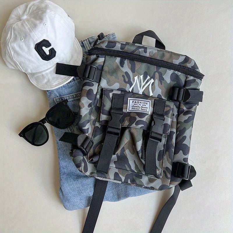 Kids Casual Backpack Camouflage Travel Backpack Canvas School Bag