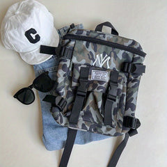 Kids Casual Backpack Camouflage Travel Backpack Canvas School Bag