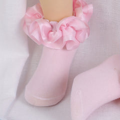 Girls Lace Trim Ballet Dance Socks Princess Socks For Kids