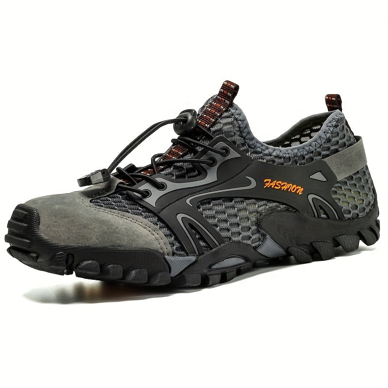 Men's Mesh Drawstring Sneakers Lightweight Non Slip Shoes for Hiking
