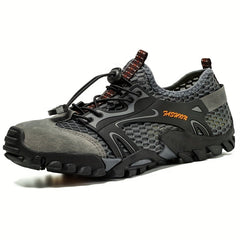 Men's Mesh Drawstring Sneakers Lightweight Non Slip Shoes for Hiking