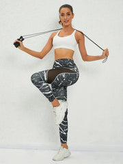 High Waist Butt Lifting Leggings Mesh Stitching for Fitness Yoga Running