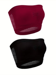 2 Pack Plus Size Women's Sexy Convertible Strapless Tube Bra Set
