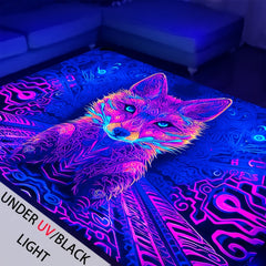 Fluorescent Pet Pattern Rug, UV Reactive, Non Slip Large Mat